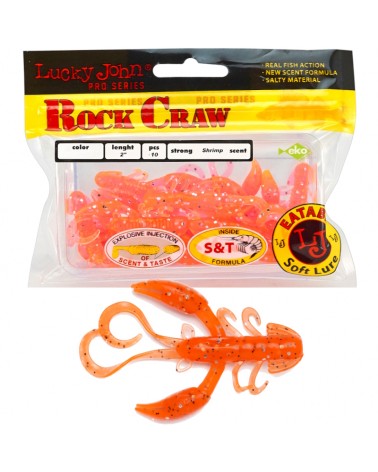 Guma Raczek Lucky John Rock Craw 2" 5cm 036 Electric Orange 10szt.