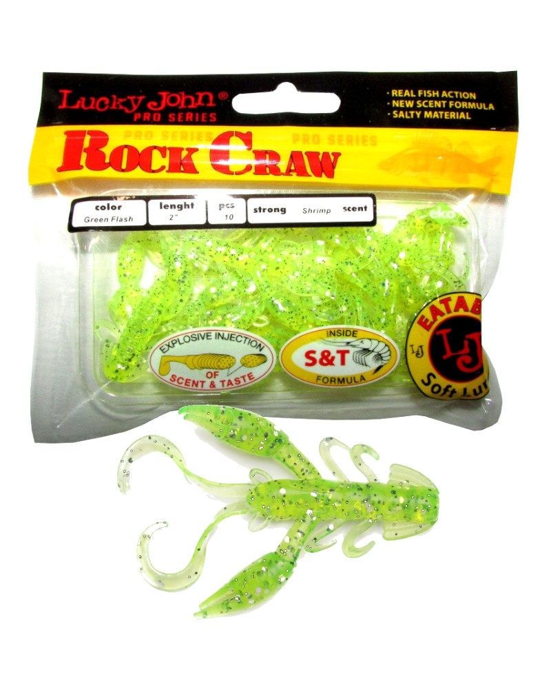 Guma Raczek Lucky John Rock Craw 2" 5cm 037 Green Flash 10szt.