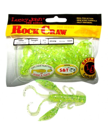 Guma Raczek Lucky John Rock Craw 2" 5cm 037 Green Flash 10szt.