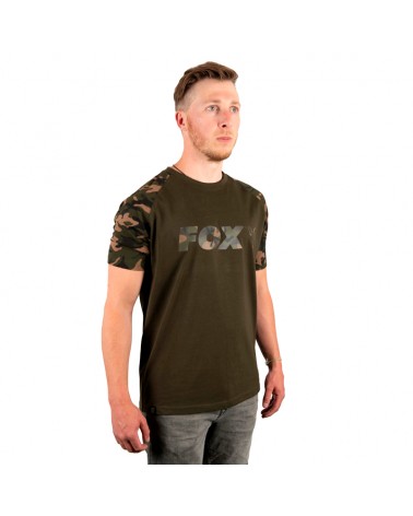 Koszulka Fox Raglan Khaki Camo Sleeve T-Shirt L
