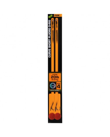 Przypon Karpiowy Fox Edges Curve Short Fluoro D-Rig Nr 4 20lb 9.07kg 2szt.