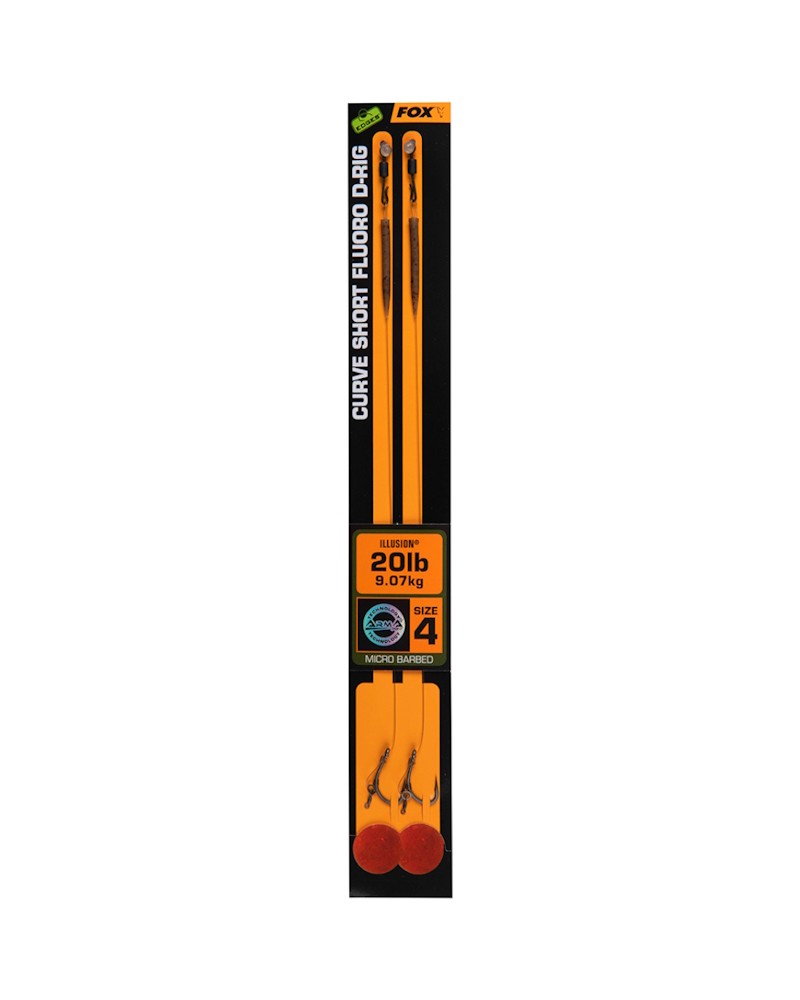 Przypon Karpiowy Fox Edges Curve Short Fluoro D-Rig Nr 4 20lb 9.07kg 2szt.