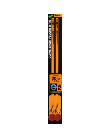 Przypon Karpiowy Fox Edges Curve Short Fluoro D-Rig Nr 2 30lb 11.3kg 2szt.