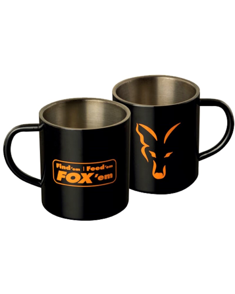 Kubek Fox Na Kawę Herbatę Nierdzewny Stainless Black XL 400ml Mug FFF