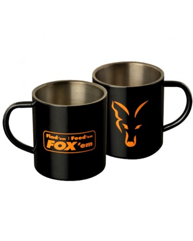 Kubek Fox Na Kawę Herbatę Nierdzewny Stainless Black XL 400ml Mug FFF