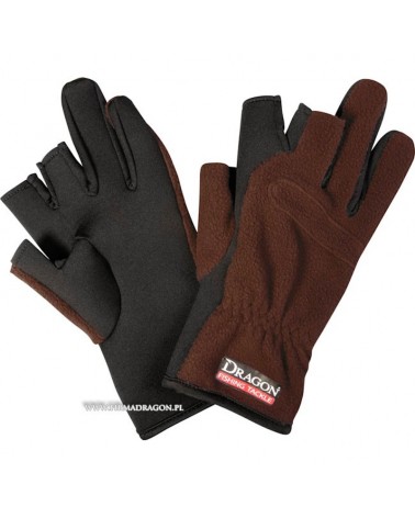 Rękawiczki Dragon Bez Trzech Palców Polar Neopren 3-Finger Cut Brązowe