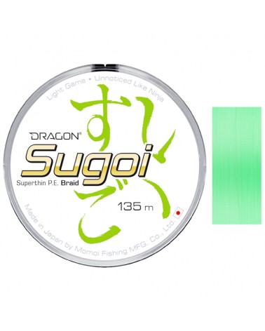 Plecionka Dragon Sugoi Superthin P.E. Braid Momoi 0.044mm 2.68kg 135m Jasnozielona Fluo