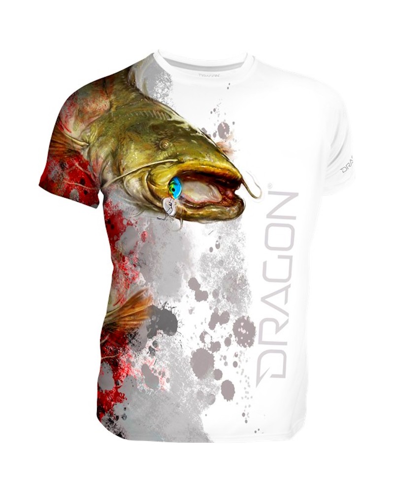 Koszulka Wędkarska Dragon T-Shirt Sum Coolmax XXL Biało-Czerwony