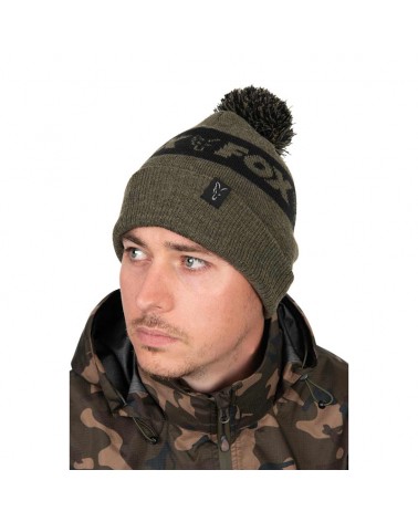 Czapka Zimowa Fox Collection Bobbles Green/Black