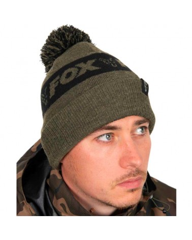 Czapka Zimowa Fox Collection Bobbles Green/Black