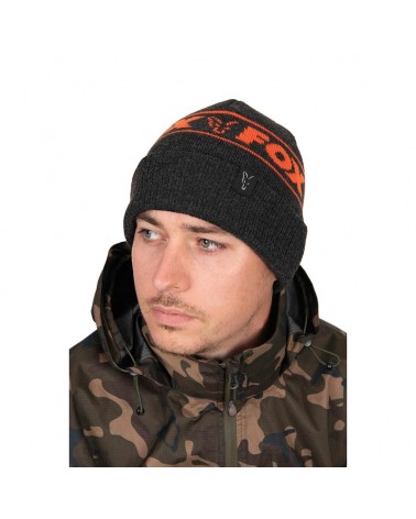 Czapka Zimowa Fox Collection Beanie Black/Orange