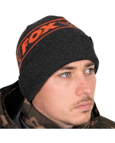 Czapka Zimowa Fox Collection Beanie Black/Orange