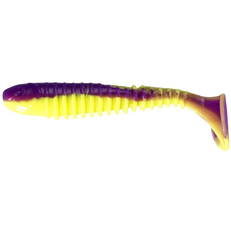 Berkley Flex Rib Shad 3.5" 9cm Purple Chartreuse