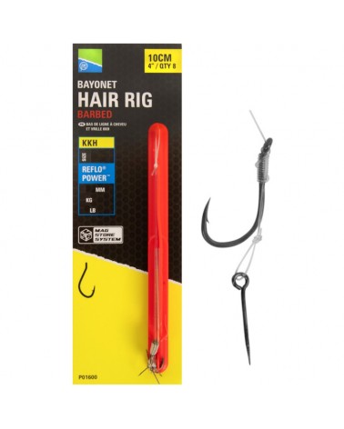 Przypony Preston  KKH 4" 10cm Nr 14 0.21mm Bayonet Mag Store Hair Rigs 8szt.