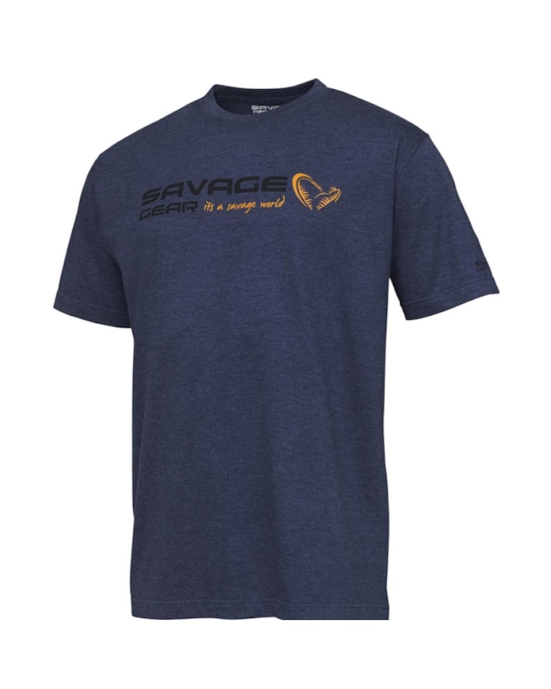Koszulka Savage Gear Signature Logo T-Shirt XXL Blue Melange