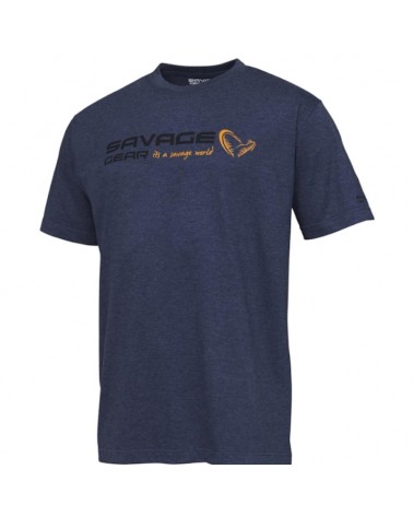 Koszulka Savage Gear Signature Logo T-Shirt XXL Blue Melange