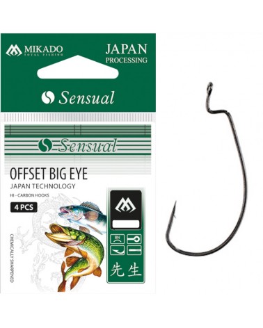 Haczyki Mikado Sensual Offset Big Eye nr 2/0 BN 4szt.