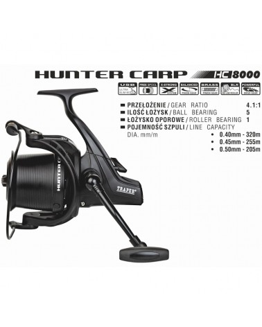 Kołowrotek Karpiowy Traper Hunter Carp HC 8000