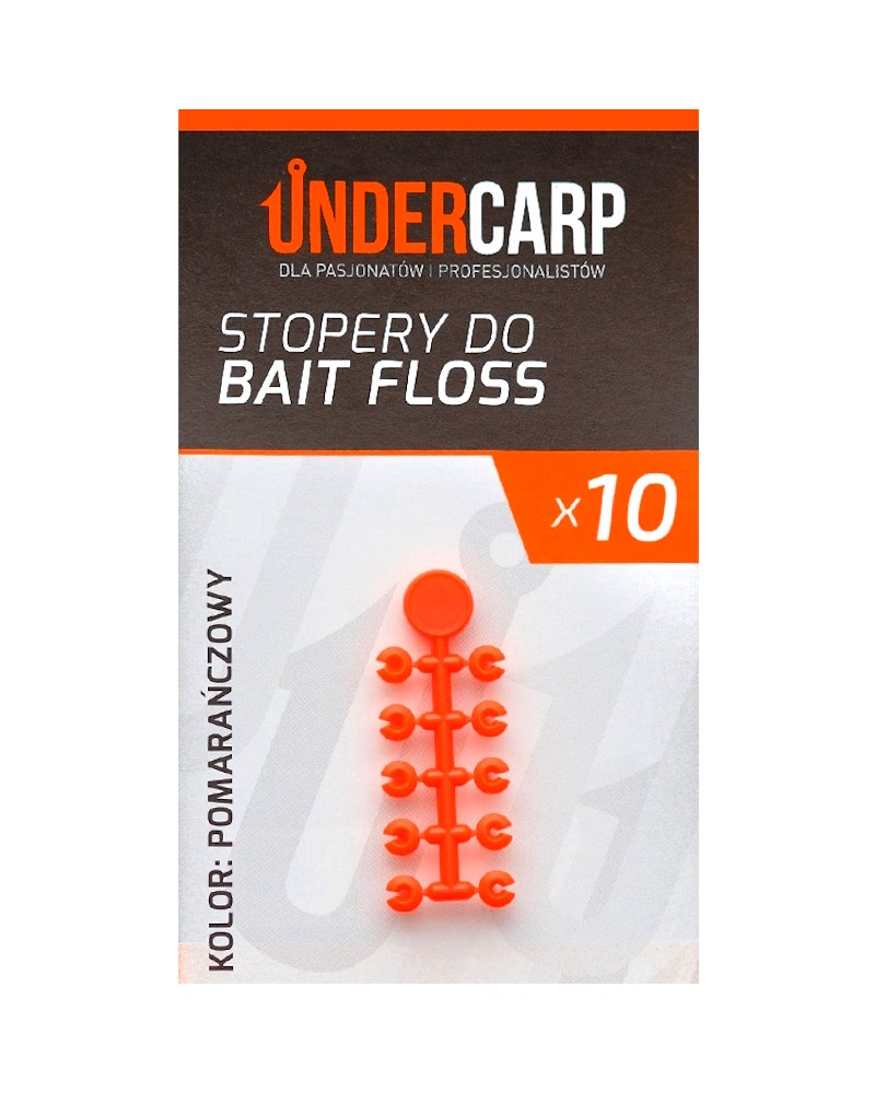 Stopery Undercarp Do Blokowania Przynęt Kulek Na Nici Bait Floss Pomarańczowe 10szt.