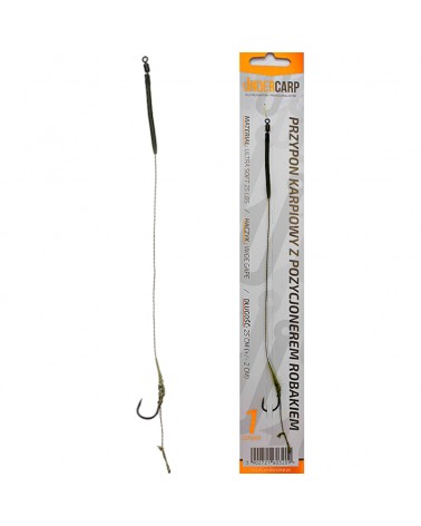 Przypon Karpiowy Undercarp Z Pozycjonerem Robakiem 4 25lbs 25cm Wide Gape/Ultra Soft 1szt.