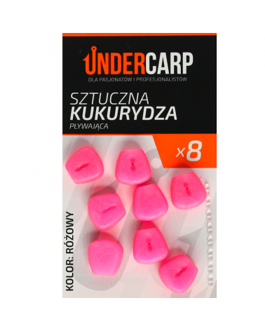 Sztuczna Przynęta Undercarp Kukurydza Corn Pływająca Różowa+Stopery 8szt.