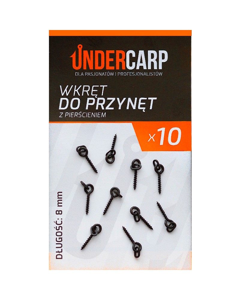 Wkręt Z Pierścieniem Undercarp 8mm Do Kulek Dumbellsów Ziaren Przynęt Karpiowych 10szt.