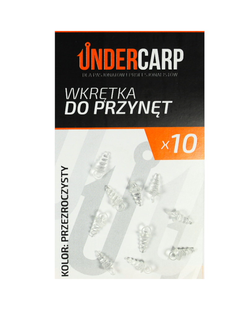 Wkrętka Undercarp Do Kulek Dumbellsów Ziaren Przynęt Karpiowych Przezroczysta 10szt.