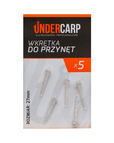 Wkrętka Undercarp 27mm Do Dużych Przynęt Bałwanków Przezroczysta 5szt.