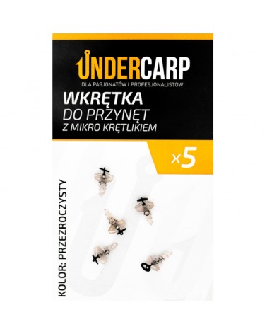 Wkrętka Undercarp Z Mikro Krętlikiem Do Przynęt Kulek Ziaren Przezroczysta 5szt.