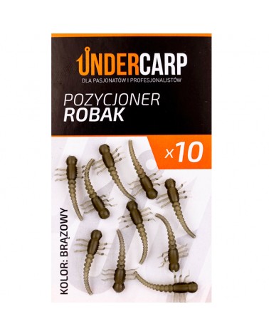 Pozycjoner Haczyka Undercarp Do Przyponów Karpiowych Robak Brązowy 10szt.