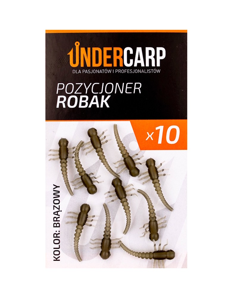 Pozycjoner Haczyka Undercarp Do Przyponów Karpiowych Robak Brązowy 10szt.