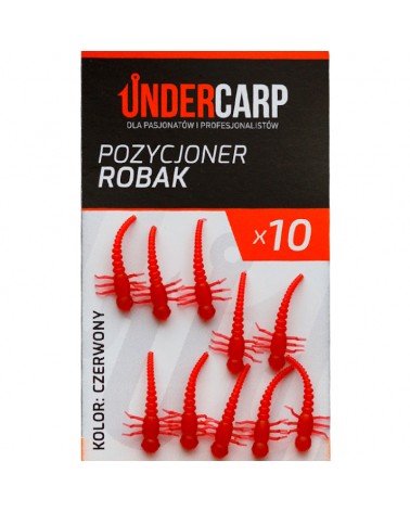 Pozycjoner Haczyka Undercarp Do Przyponów Karpiowych Robak Czerwony 10szt.
