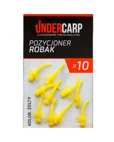 Pozycjoner Haczyka Undercarp Do Przyponów Karpiowych Robak Żółty 10szt.