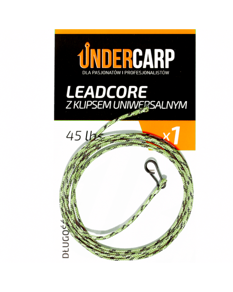 Leadcore Undercarp Z Klipsem Uniwersalnym 45lbs 100cm Zielony 1szt.