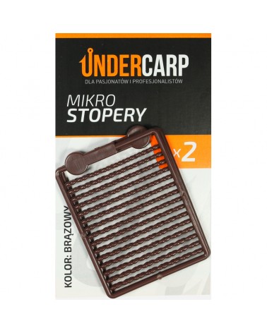 Stopery Undercarp Mikro Do Przynęt Kulek Dumbellsów Pelletu Ziaren Brązowe 2szt.