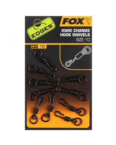 Krętlik Karpiowy Z Kółkiem Do Szybkiej Wymiany Fox Edges Kwik Change Hook Swivels Nr 10 10szt.
