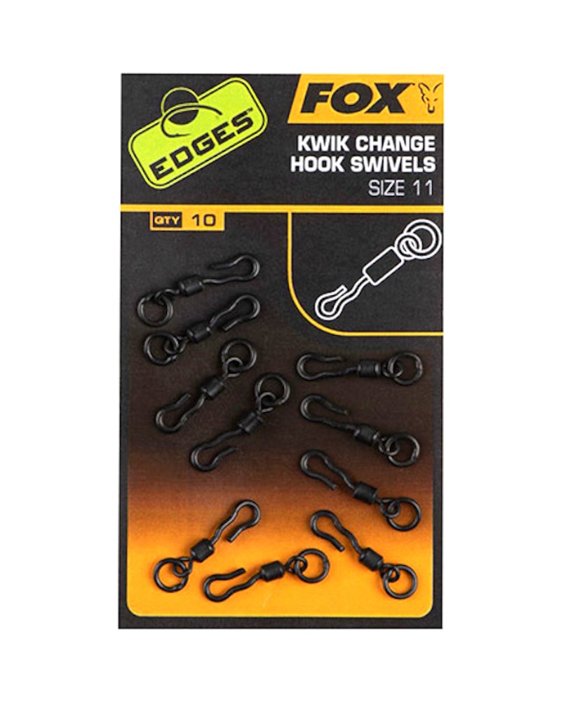 Krętlik Karpiowy Z Kółkiem Do Szybkiej Wymiany Fox Edges Kwik Change Hook Swivels Nr 11 10szt.