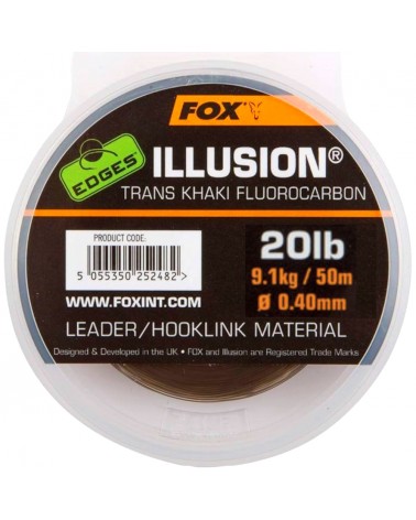 Fluorocarbon Na Przypony Karpiowe Fox Edges Illusion Leader Trans Khaki 0.40mm 9.1kg 20lb 50m