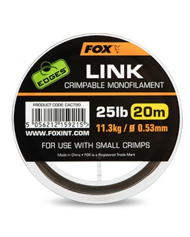Materiał Na Przypony Karpiowe Fox Edges Link Trans Khaki Mono 0.53mm 25lb 11.3kg 20m