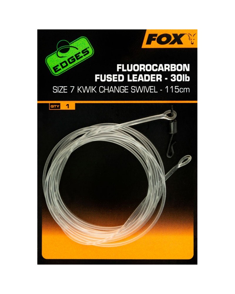 Gotowy Przypon Fox Edges Fluorocarbon Fused Leader 30lb 115cm Krętlik Nr 7 1szt.