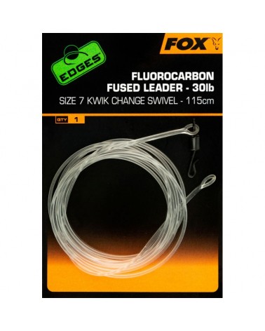 Gotowy Przypon Fox Edges Fluorocarbon Fused Leader 30lb 115cm Krętlik Nr 7 1szt.