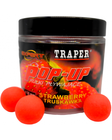 Kulki Proteinowe Traper Pływające Pop-Up Truskawka Strawberry 18mm 50g