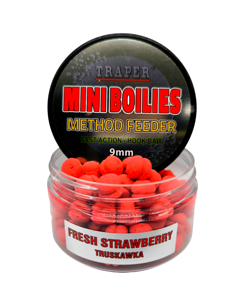Kulki Traper Boilies Burger Method Feeder Truskawka Fresh Strawberry 9mm 50g