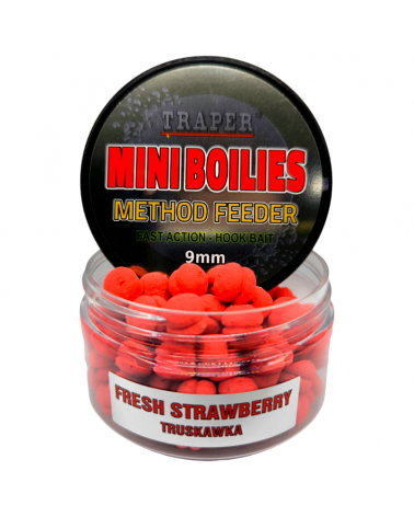 Kulki Traper Boilies Burger Method Feeder Truskawka Fresh Strawberry 9mm 50g