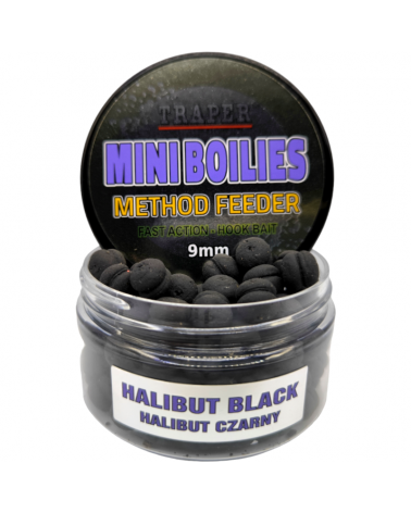 Kulki Traper Boilies Burger Method Feeder Halibut Czarny/Black 9mm/50g