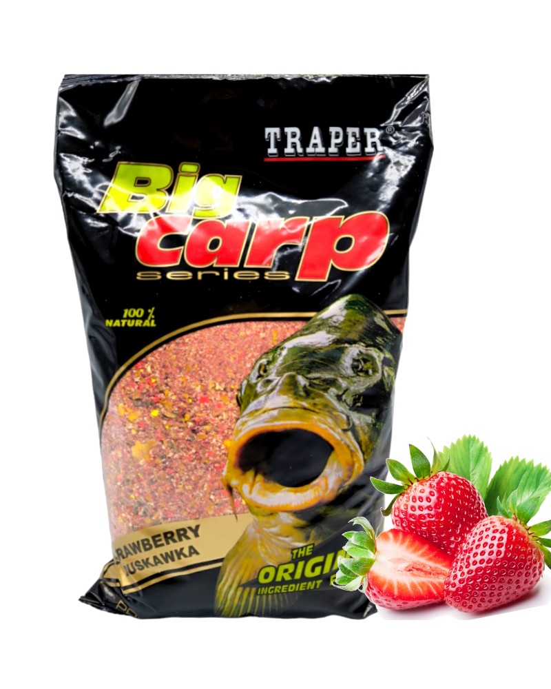 Zanęta Gruboziarnista Traper Big Carp Truskawka 1kg
