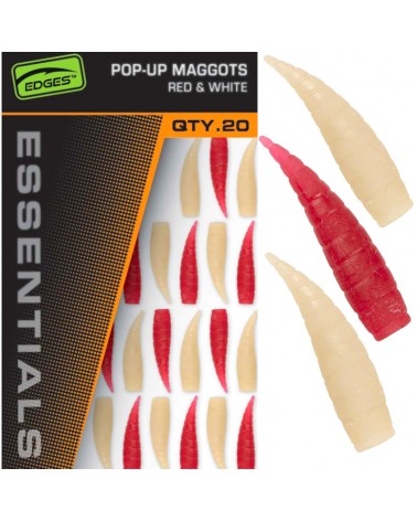 Przynęta Sztuczna Pływająca Robaki Fox Essentials Pop Up Maggots Red&White 20szt.