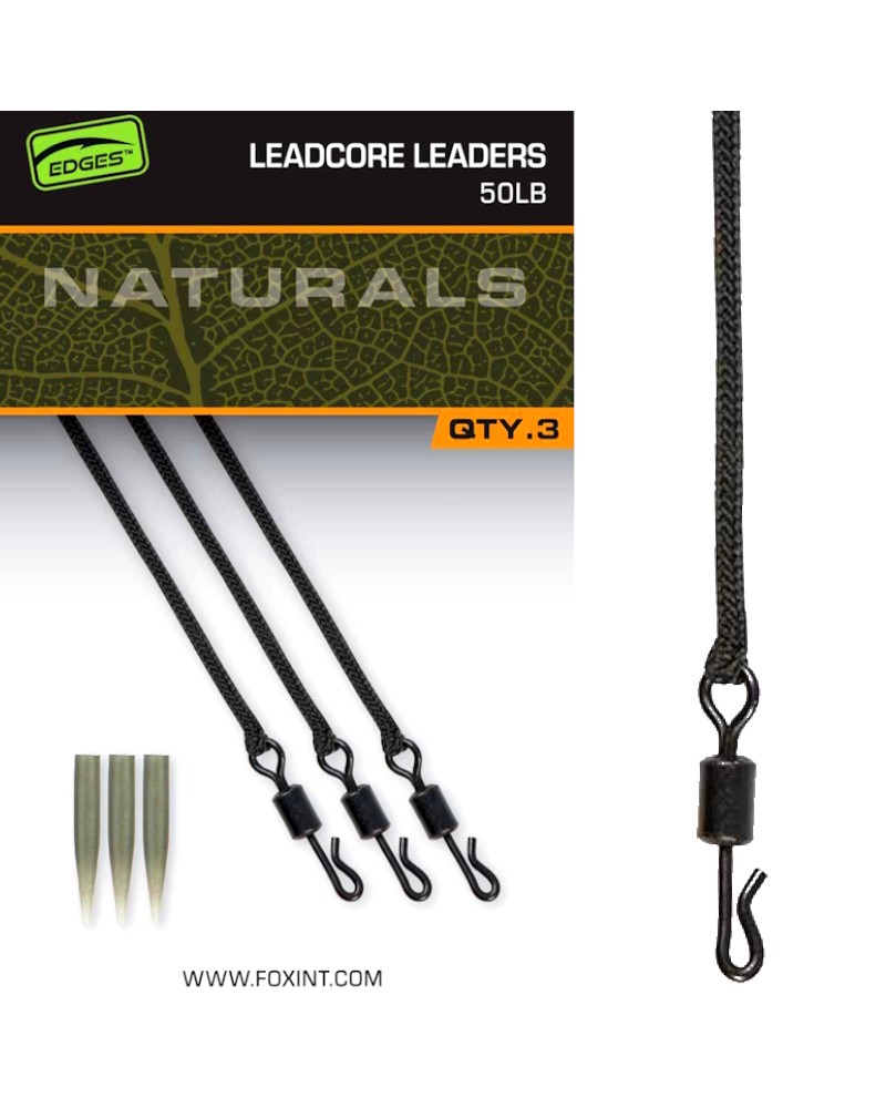 Zestaw Karpiowy Fox Edges Naturals Leadcore Leaders 50lb 75cm 3szt.
