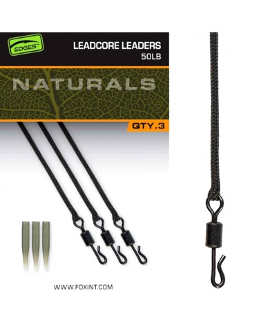 Zestaw Karpiowy Fox Edges Naturals Leadcore Leaders 50lb 75cm 3szt.
