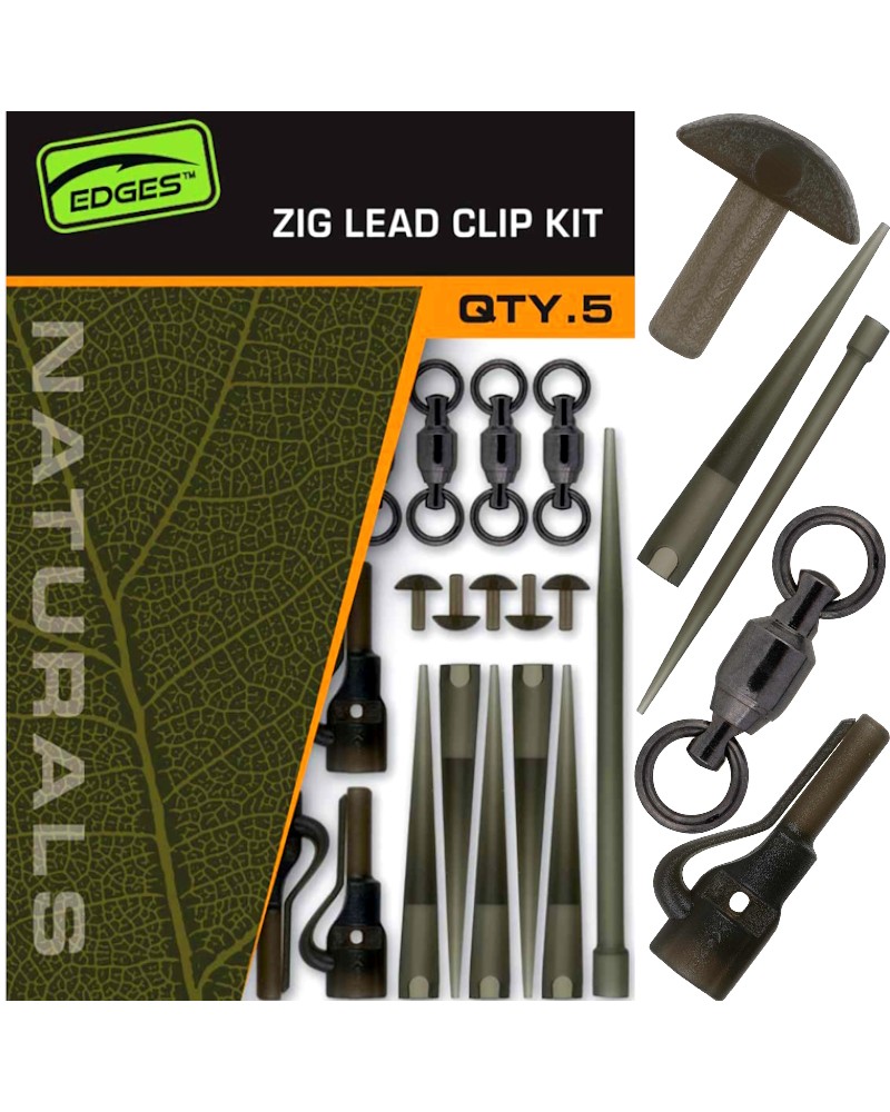 Zestaw Karpiowy Do Zig Riga Fox Edges Naturals Lead Clip Kit 5szt.
